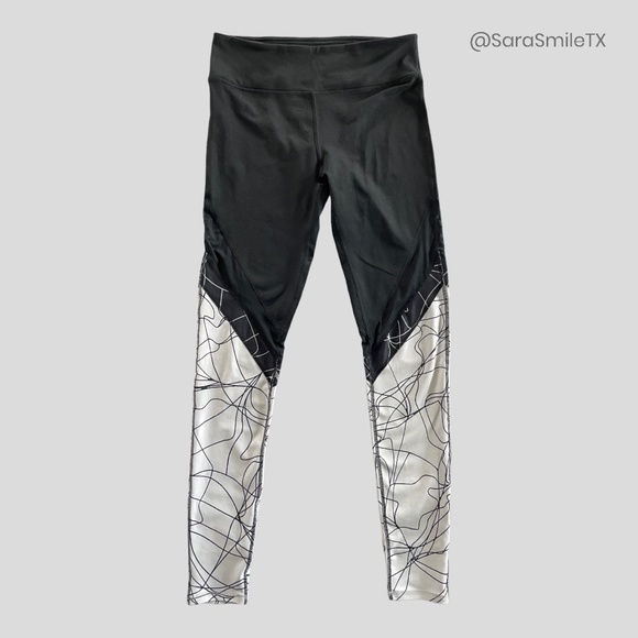 FABLETICS - Mesh PowerHold - Black White Print Tall Workout Leggings - Picture 2 of 11